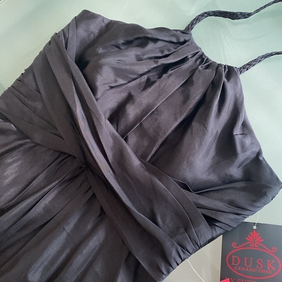 100% SILK Slip Dress New Sheila Yen Slip Dress with Halter Neckline Sz 4 - Picture 7 of 14